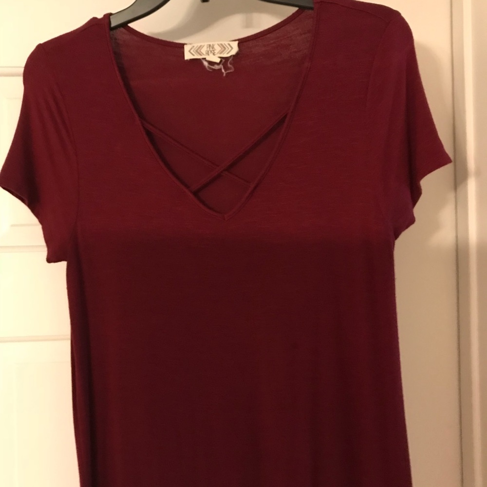 Maroon Crossed Top